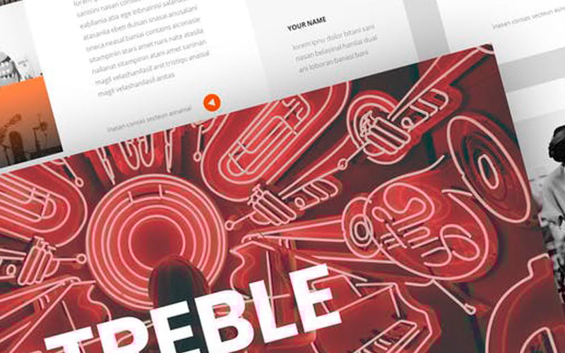 treble music presentation powerpoint template original