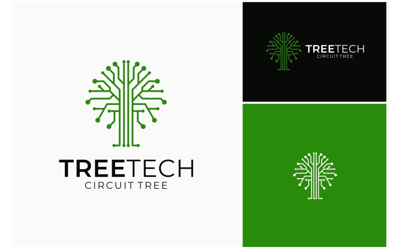 tree circuit electronic tech logo original
