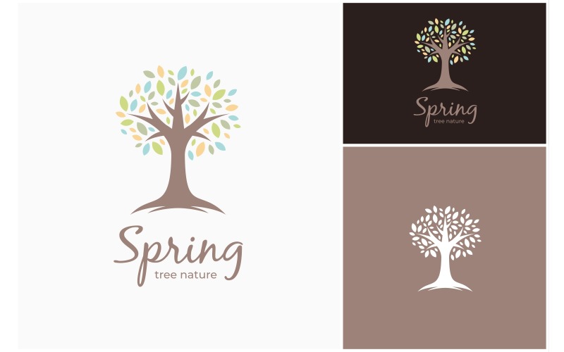 tree spring leaves nature logo original