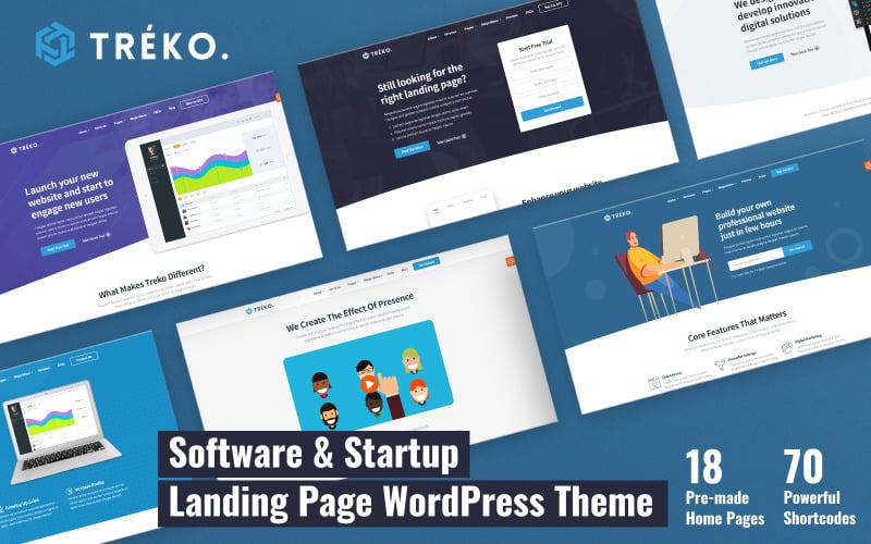 treko startup and software landing wordpress theme original