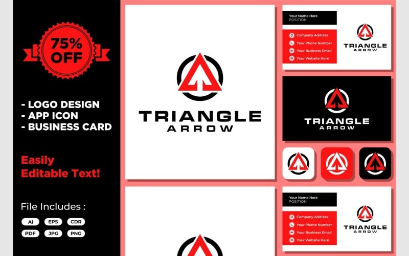triangle arrow up geometric logo original