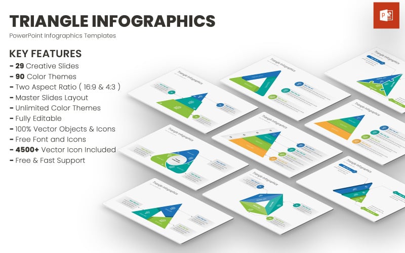 triangle infographics powerpoint templates original