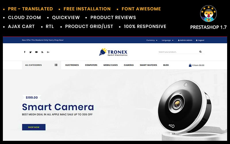 tronex electronics prestashop theme original