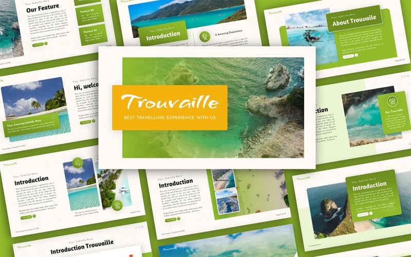 trouvaille travelling multipurpose powerpoint presentation template original