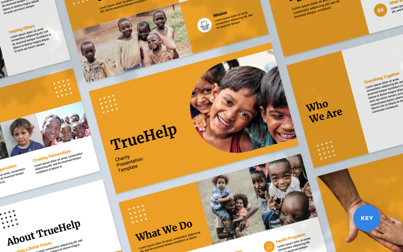 truehelp charity presentation powerpoint template original