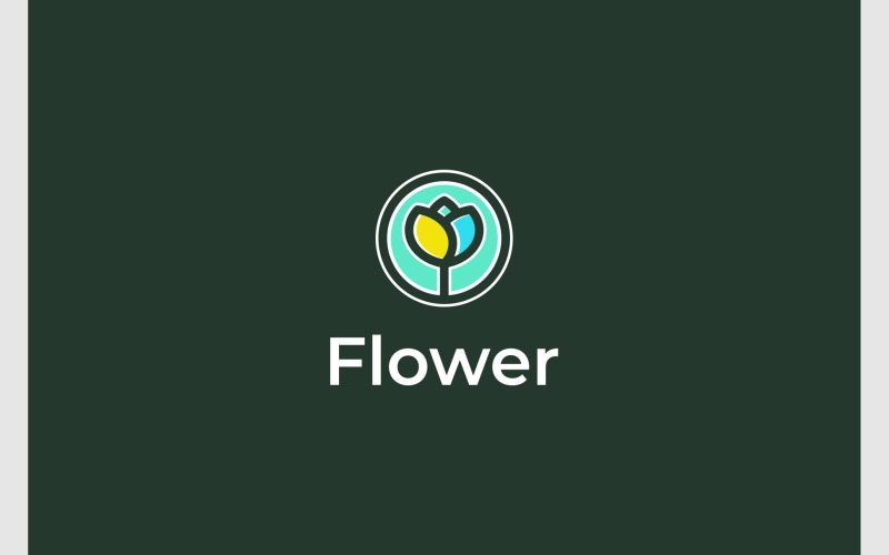 tulip flower floral simple logo original