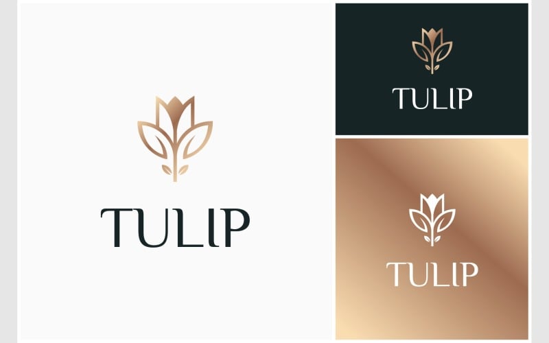 tulip flower gold luxury logo original