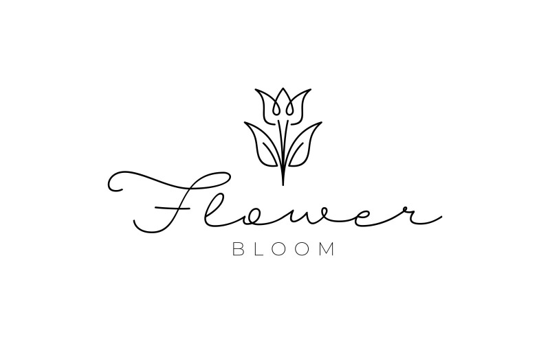 tulip flower hand drawn logo original