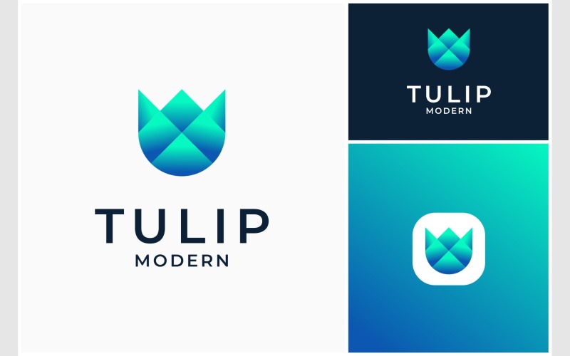 tulip modern colorful gradient logo original