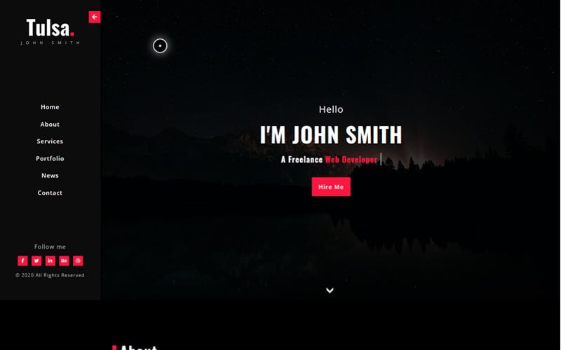 tulsa personal portfolio landing page template original