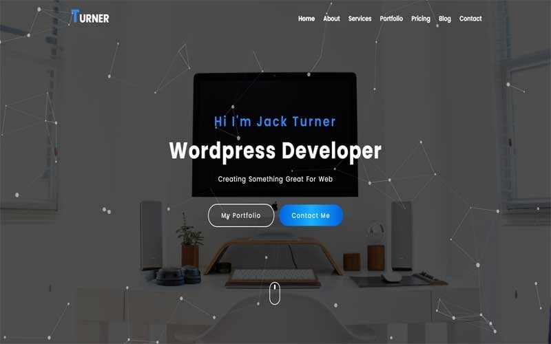 turner one page portfolio template original