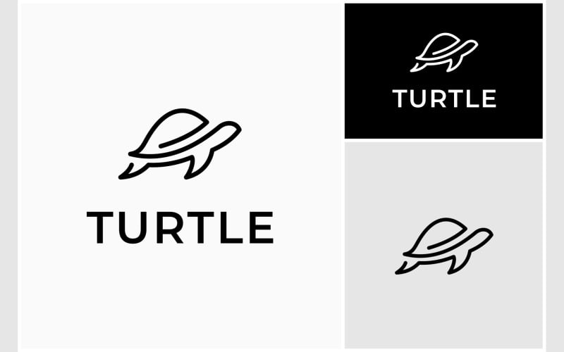 turtle sea tortoise line art logo original