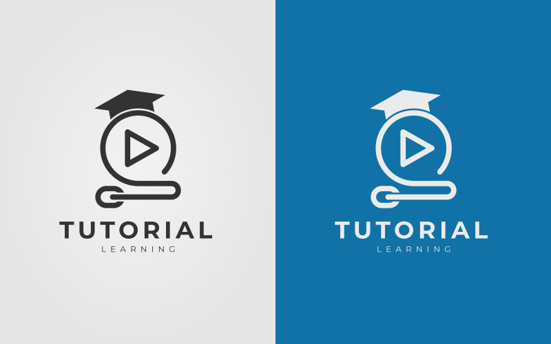 tutorial education logo design for online tutorial learning video lesson original