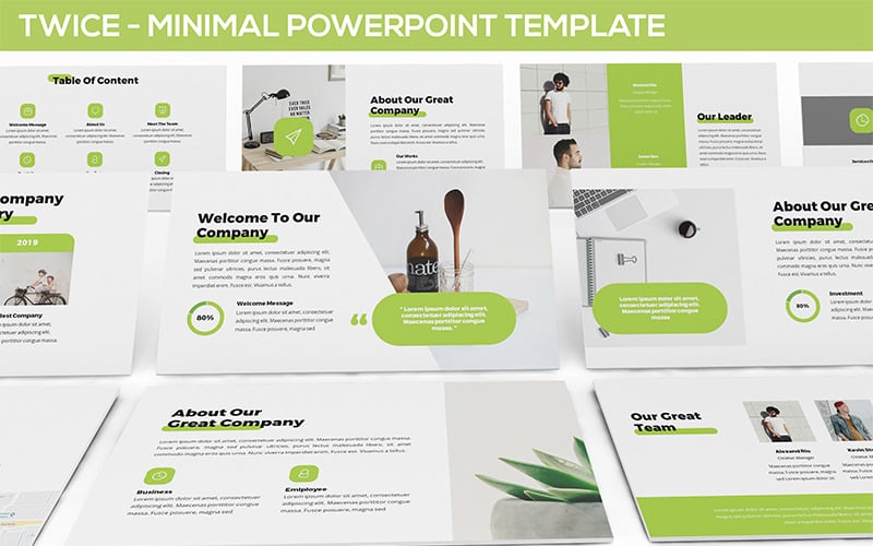 twice minimal simple powerpoint template original