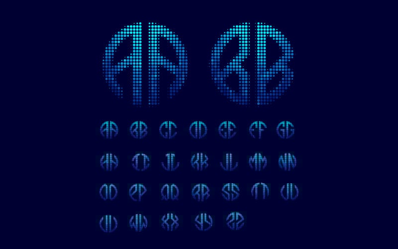 two letters initial based logo for tech connection network original