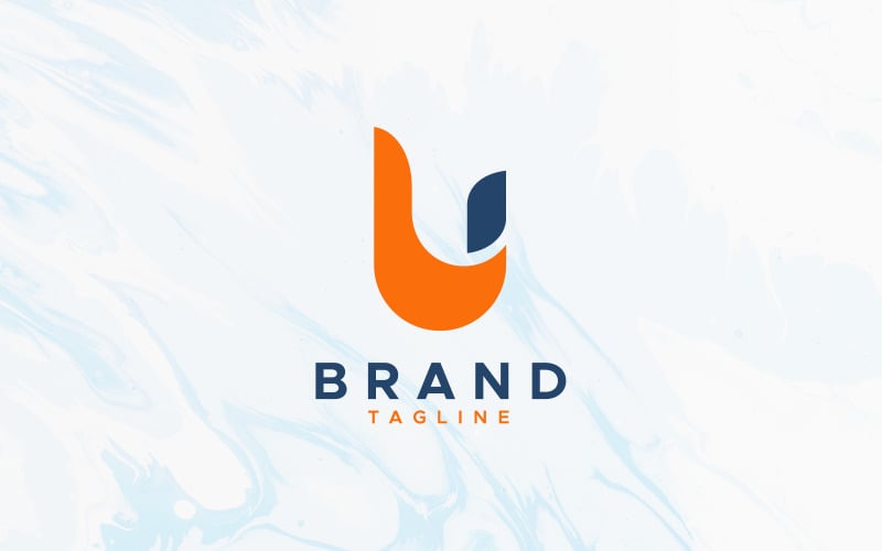 u letter minimal bird logo design template original