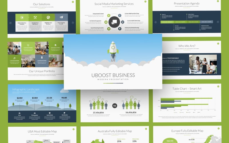 uboost clean business powerpoint template original