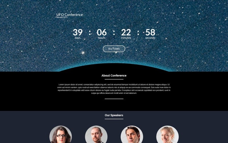 ufo responsive landing page template original