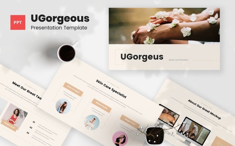ugorgeous beauty care powerpoint template original