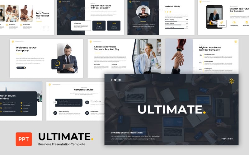ultimate company business presentation powerpoint template original