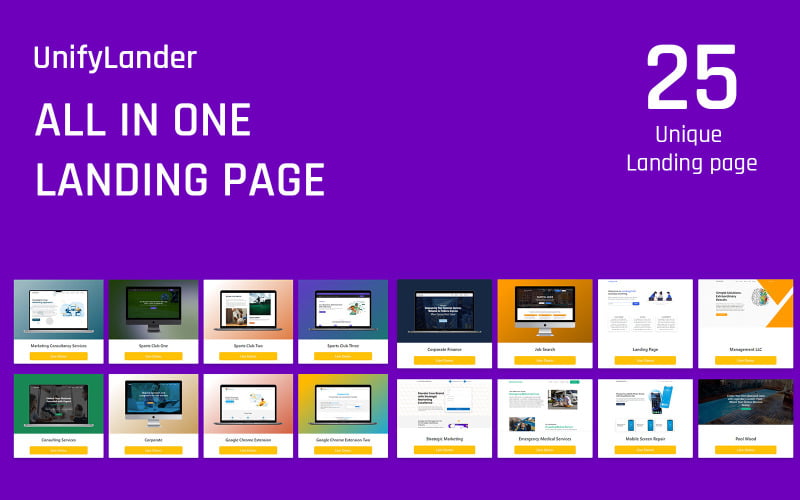 unifylander all in one multipurpose landing page template original