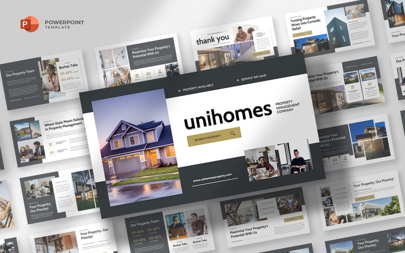 unihomes property business powerpoint template original