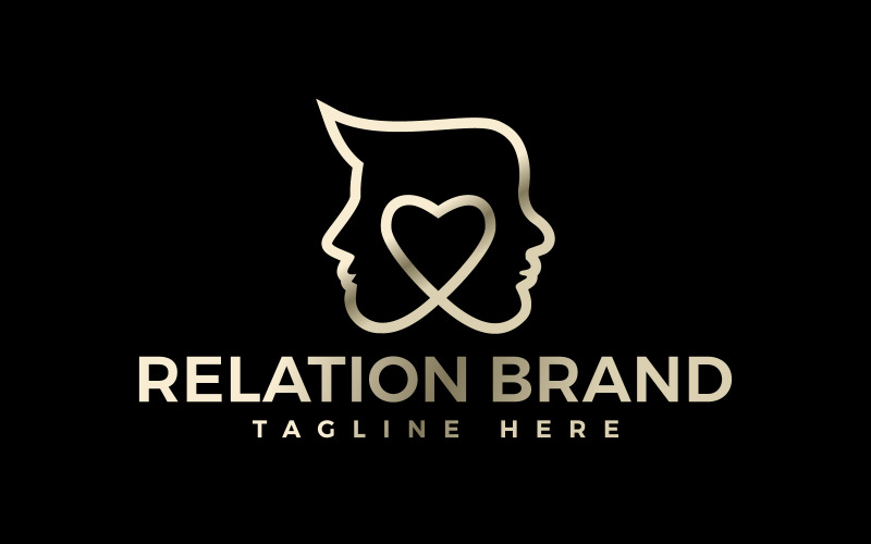 unisex man and woman beauty relation logo design original
