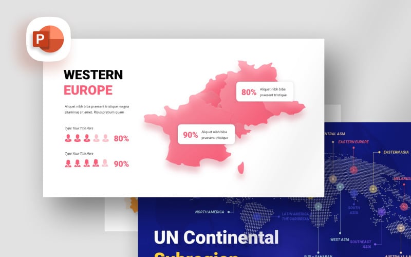 united nation subregion map presentation template original