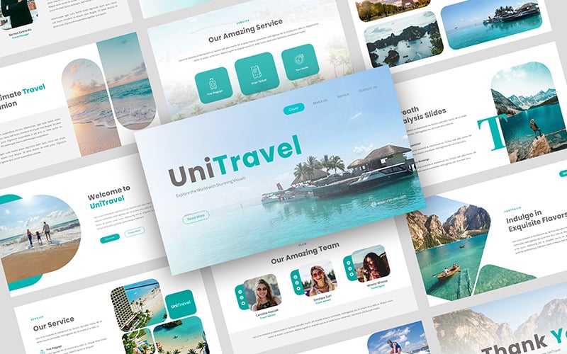 unitravel travel agency powerpoint template original
