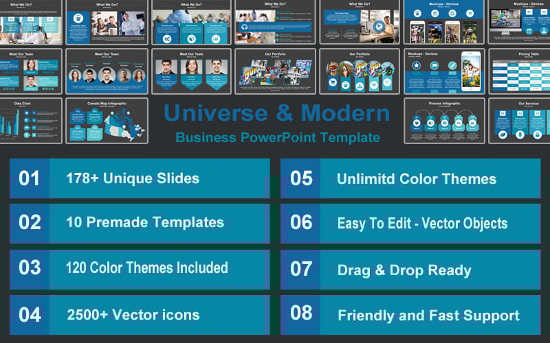 universe amp modern business powerpoint template original