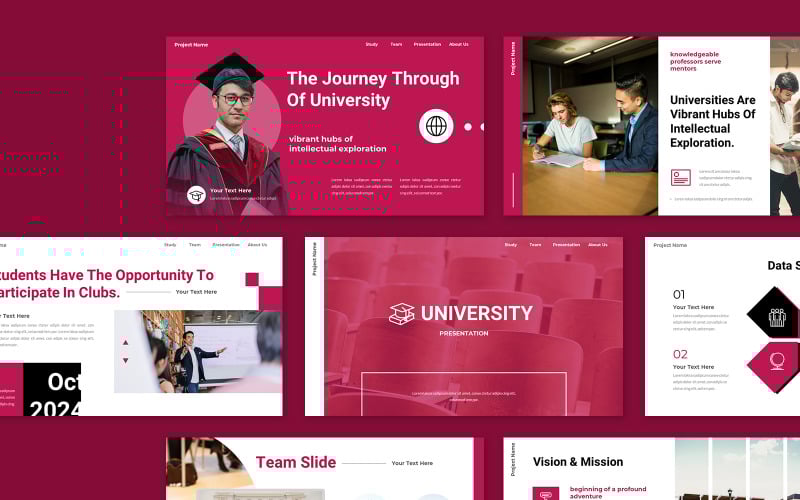 university college academic program presentation powerpoint template original