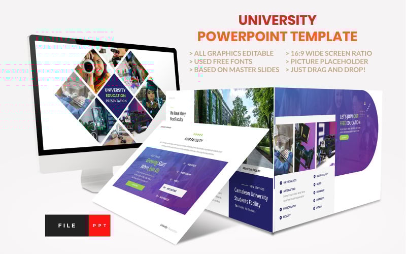 university education college powerpoint template original