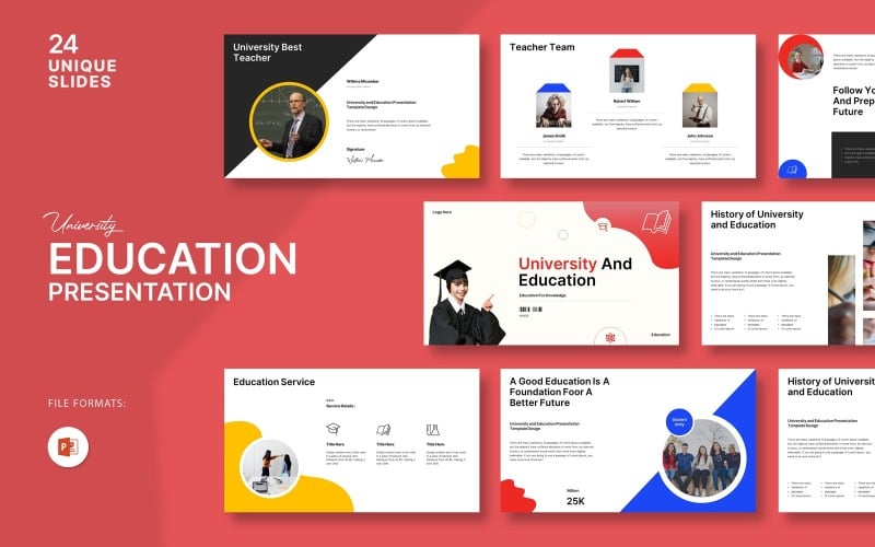 university education presentation template design original