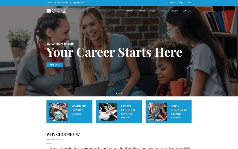 university of stormhall university responsive joomla template original