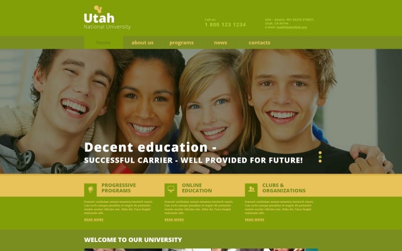 university responsive joomla template original