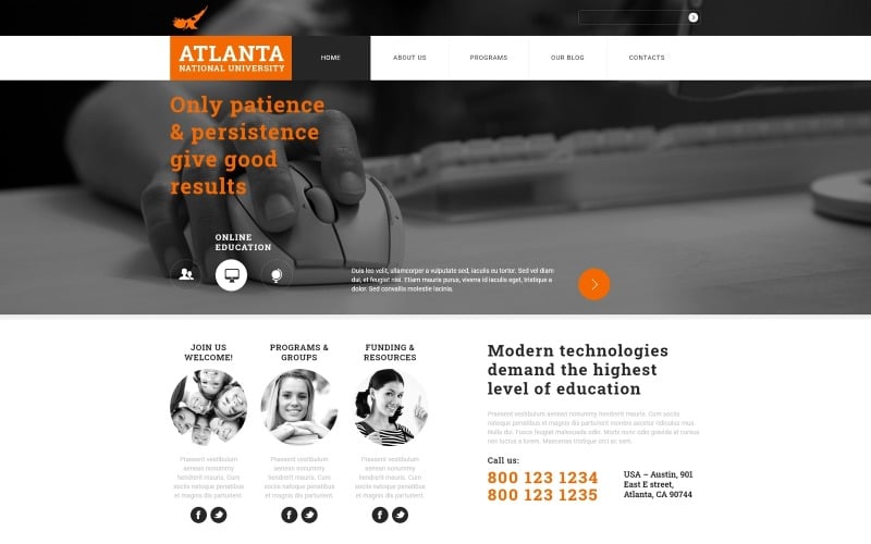 university responsive joomla template original