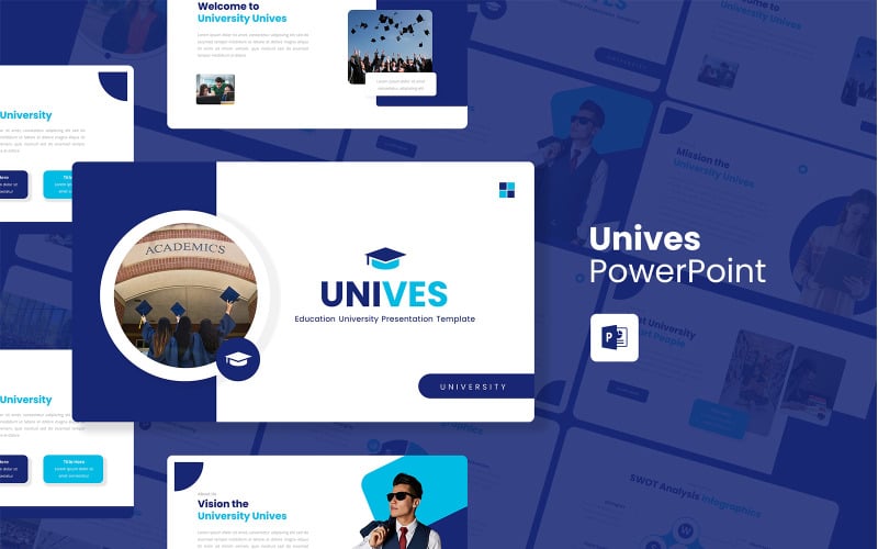 unives education university powerpoint template original