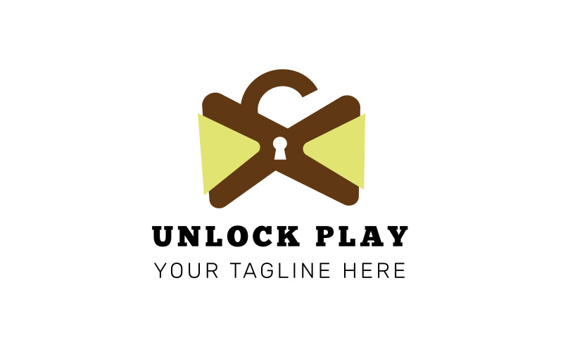 unlock play logo design template for your online startup business original