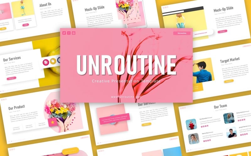 unroutine creative presentation powerpoint template original
