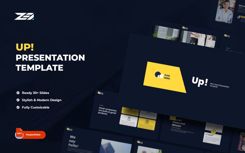 up multipurpose marketing agency minimal presentation powerpoint template original