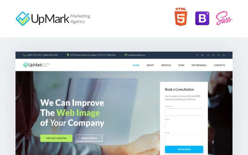upmark fancy marketing agency html landing page template original