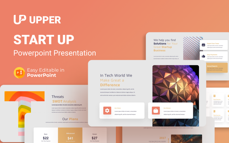 upper startup powerpoint presentation templates original