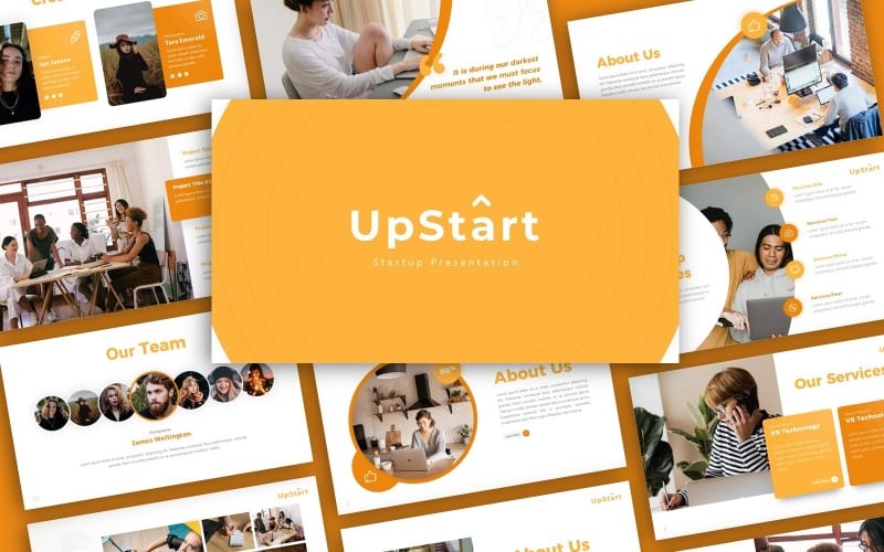 upstart startup presentation powerpoint template original