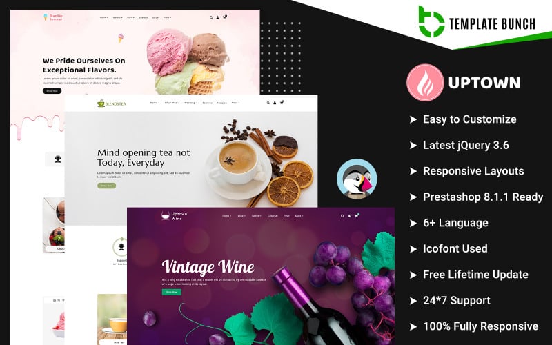 uptown summer and tea with wine responsive prestashop theme for ecommerce original