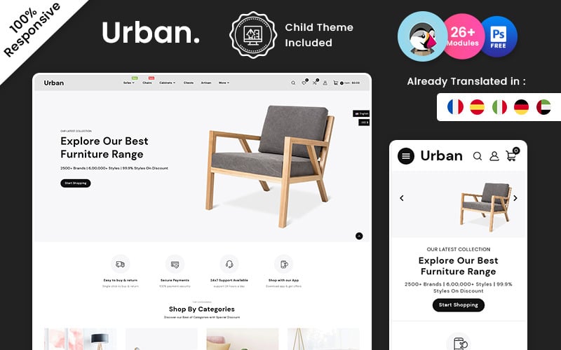urban interior and furniture multipurpose prestashop store original