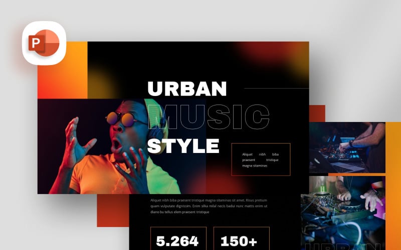 urban music style powerpoint template original