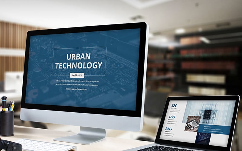 urban technology powerpoint template original