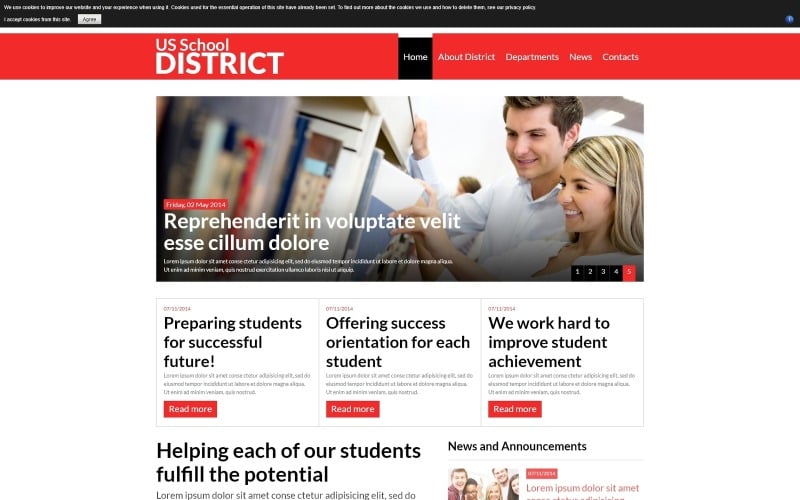 us school district website joomla template original