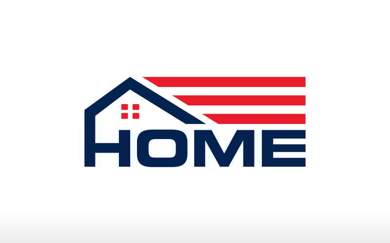 usa house logo design america house logo patriotic house logo usa flag house logo original
