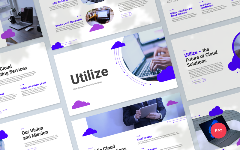 utilize cloud computing presentation powerpoint template original